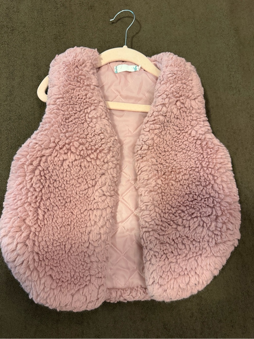Plush Pink Faux-Shearling Vest